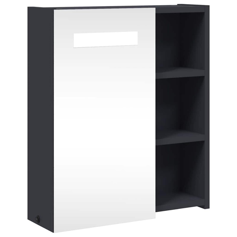 vidaXL Καθρέφτης Μπάνιου με Ντουλάπι & LED Ανοιχτό Γκρι 45x13x52 εκ.