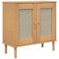 vidaXL Ντουλάπι SENJA Καφέ / Ρατάν 80 x 35 x 80 εκ. Μασίφ Ξύλο Πεύκου