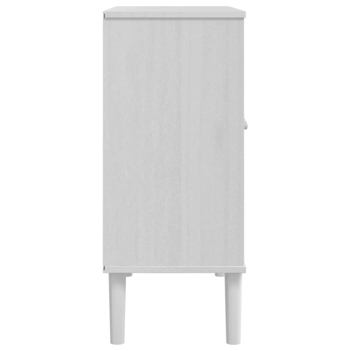 vidaXL Ντουλάπι SENJA Λευκό / Όψη Ρατάν 80x35x80 εκ. Μασίφ Ξύλο Πεύκου