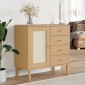 vidaXL Μπουφές SENJA Καφέ / Ρατάν 80 x 40 x 80 εκ. Μασίφ Ξύλο Πεύκου