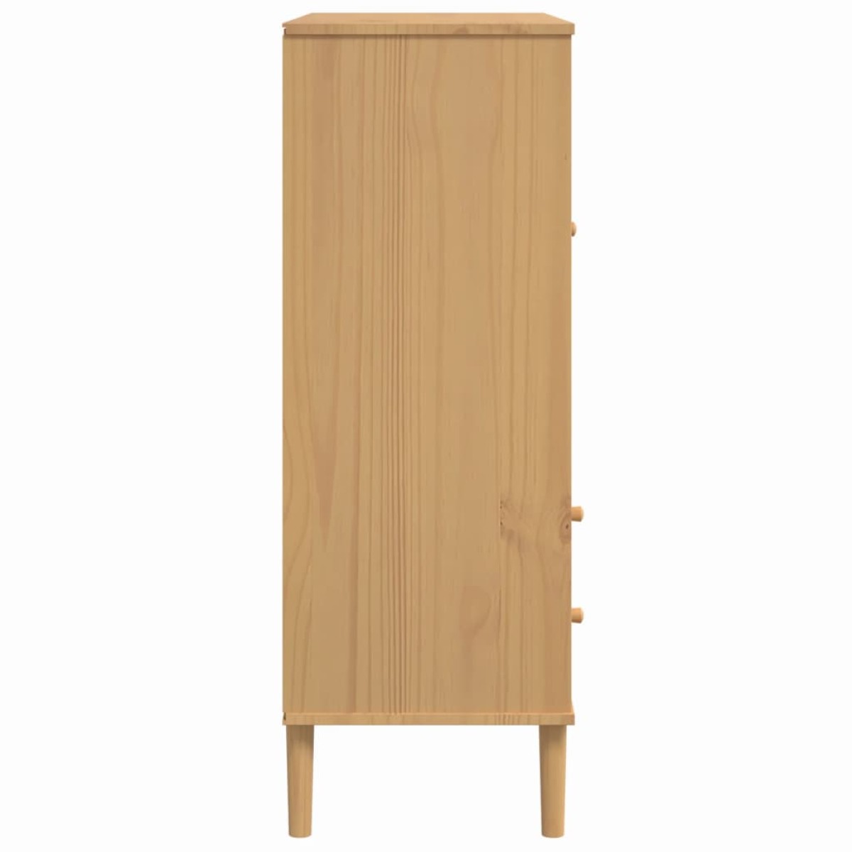 vidaXL Ντουλάπι Ψηλό SENJA Καφέ/Ρατάν 90x40x112 εκ. Μασίφ Ξύλο Πεύκου