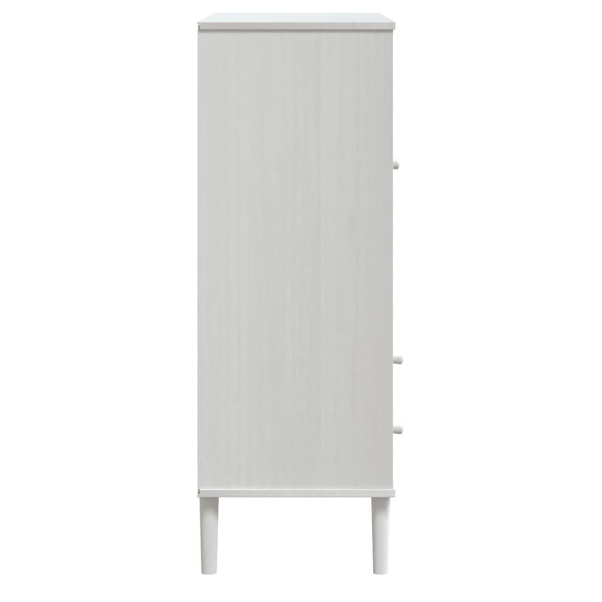 vidaXL Ντουλάπι Ψηλό SENJA Λευκό/Ρατάν 90x40x112 εκ. Μασίφ Ξύλο Πεύκου