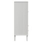 vidaXL Ντουλάπι Ψηλό SENJA Λευκό/Ρατάν 90x40x112 εκ. Μασίφ Ξύλο Πεύκου