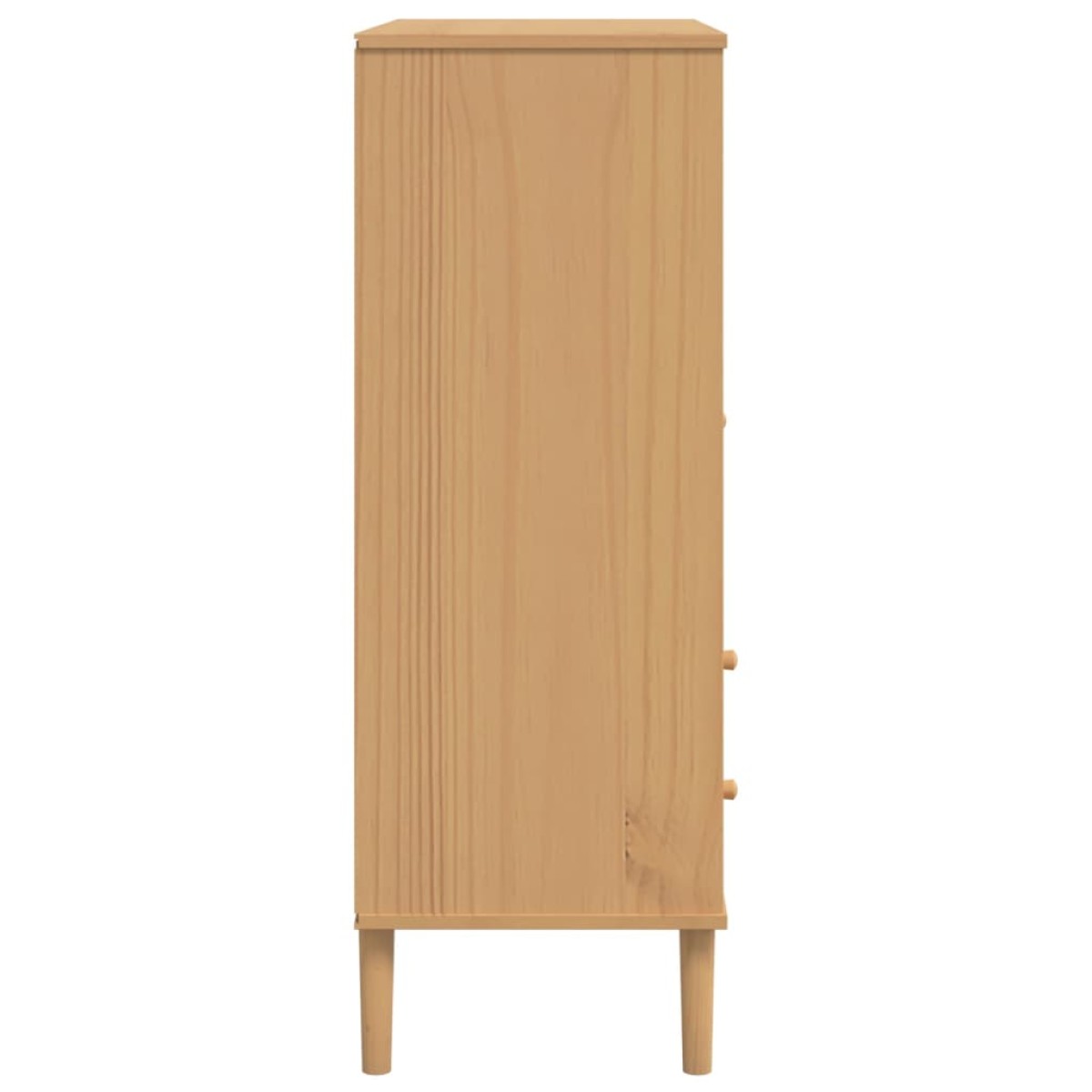 vidaXL Ντουλάπι Ψηλό SENJA Καφέ/Ρατάν 90x40x112 εκ. Μασίφ Ξύλο Πεύκου