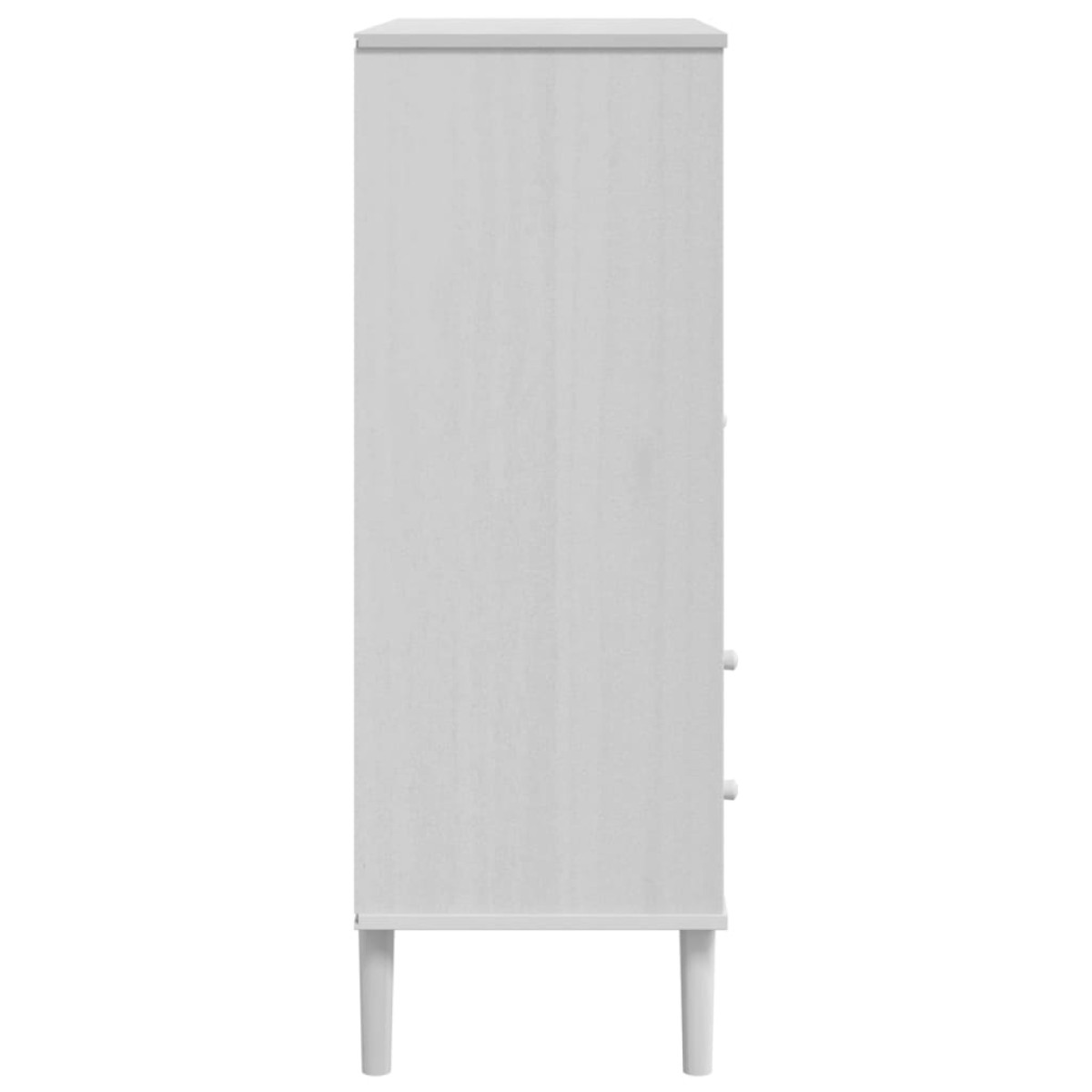 vidaXL Ντουλάπι Ψηλό SENJA Λευκό/Ρατάν 90x40x112 εκ. Μασίφ Ξύλο Πεύκου