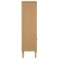 vidaXL Βιβλιοθήκη SENJA Καφέ/Όψη Ρατάν 90x35x130 εκ Μασίφ Ξύλο Πεύκου