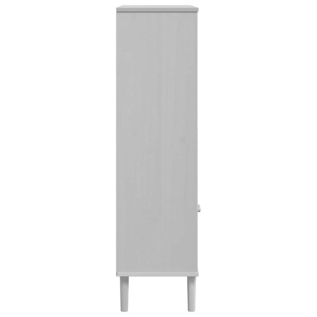 vidaXL Βιβλιοθήκη SENJA Λευκή/Όψη Ρατάν 90x35x130 εκ Μασίφ Ξύλο Πεύκου