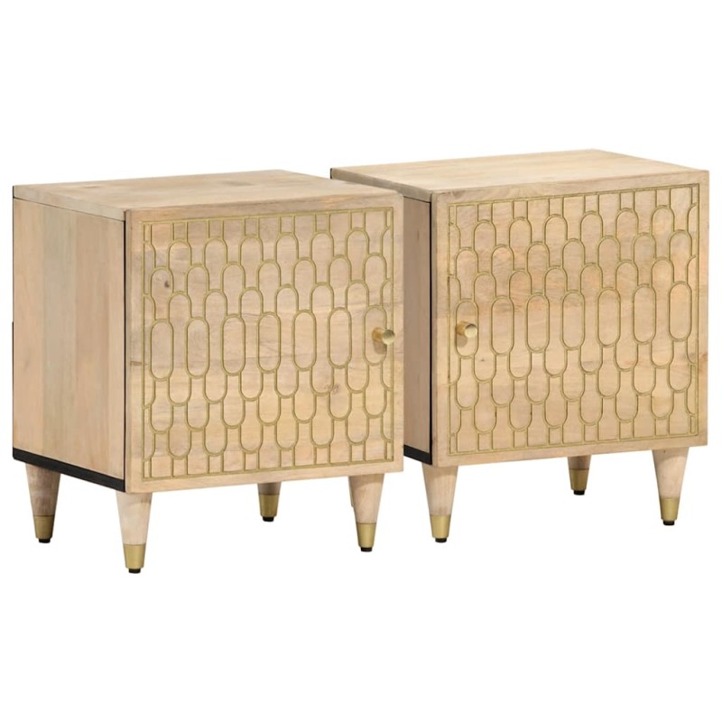 vidaXL Κομοδίνα 2 τεμ. 40 x 33 x 46 εκ. από Μασίφ Ξύλο Μάνγκο