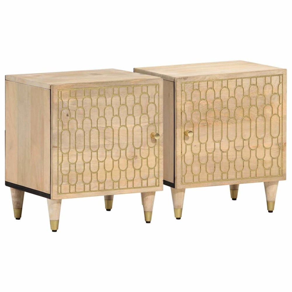 vidaXL Κομοδίνα 2 τεμ. 40 x 33 x 46 εκ. από Μασίφ Ξύλο Μάνγκο
