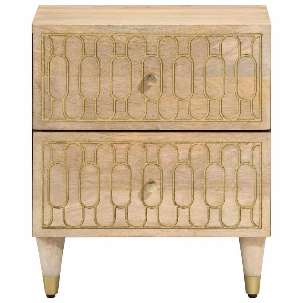 vidaXL Κομοδίνα 2 τεμ. 40 x 33 x 46 εκ. από Μασίφ Ξύλο Μάνγκο