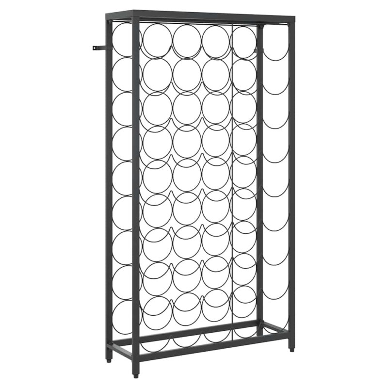 vidaXL Ραφιέρα Κρασιών 45 Μπουκ. Μαύρη 54x18x100εκ Σφυρήλατο Σίδερο