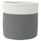 vidaXL Καλάθια Αποθήκευσης 2 τεμ. Γκρι/Λευκό Ø28 x 28 εκ. Βαμβακερά
