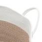 vidaXL Καλάθι Αποθήκευσης Καφέ και Λευκό Ø51 x 33 εκ. Βαμβακερό