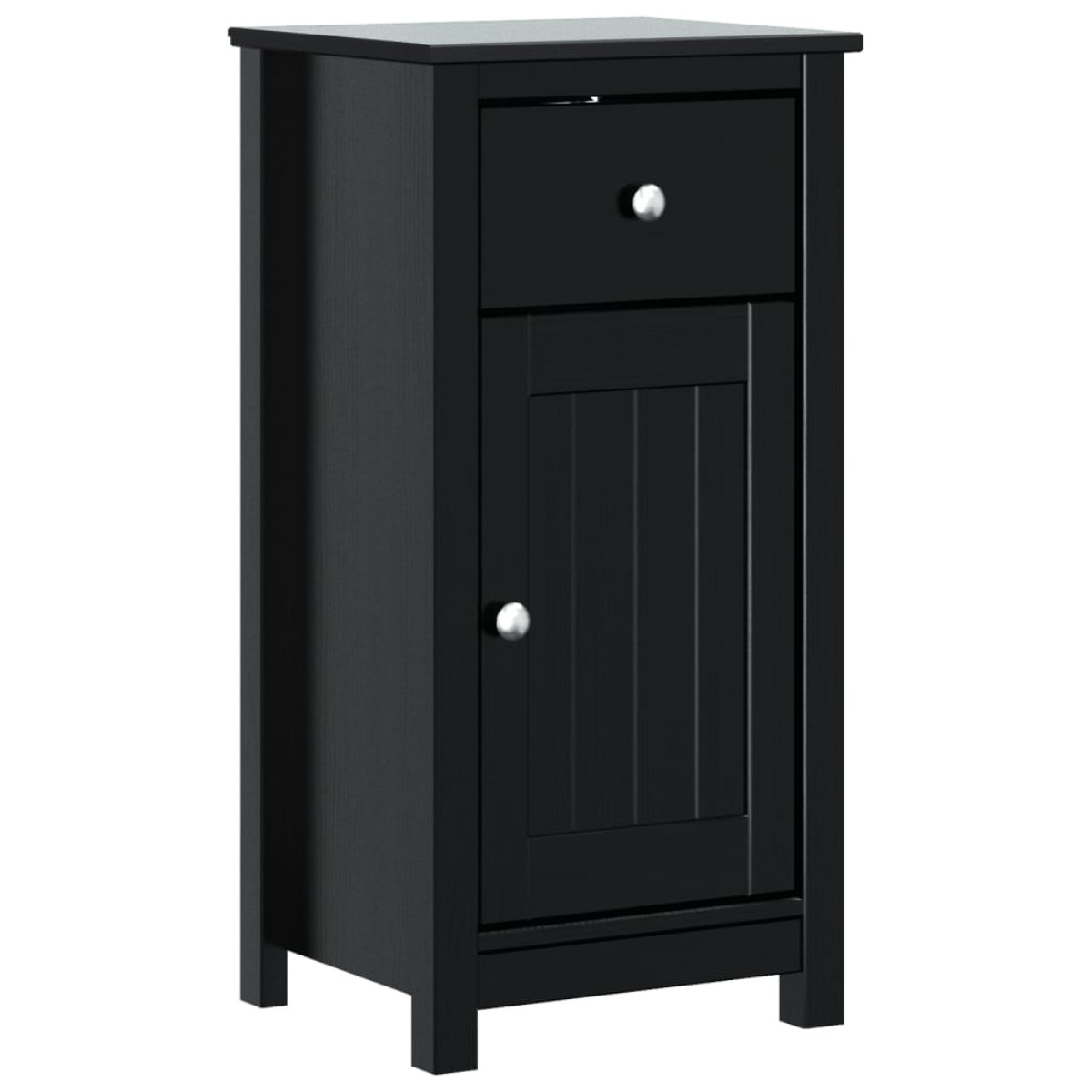 vidaXL Ντουλάπι Μπάνιου BERG Μαύρο 40 x 34 x 80 εκ. Μασίφ Ξύλο Πεύκου