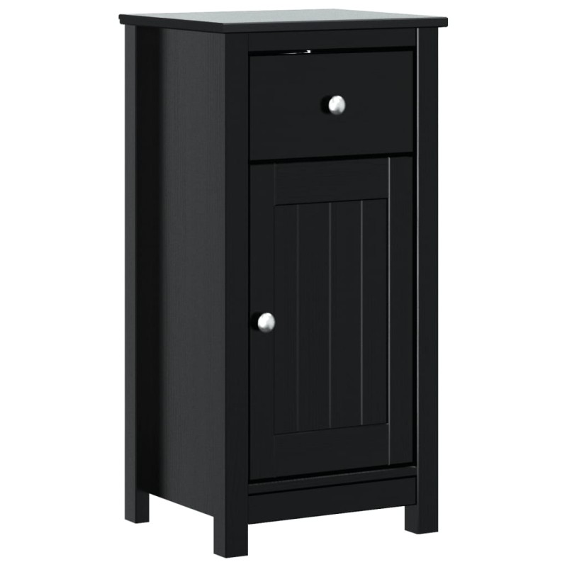 vidaXL Ντουλάπι Μπάνιου BERG Μαύρο 40 x 34 x 80 εκ. Μασίφ Ξύλο Πεύκου