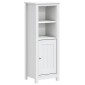 vidaXL Ντουλάπι Μπάνιου BERG Λευκό 40 x 34 x 110 εκ. Μασίφ Ξύλο Πεύκου