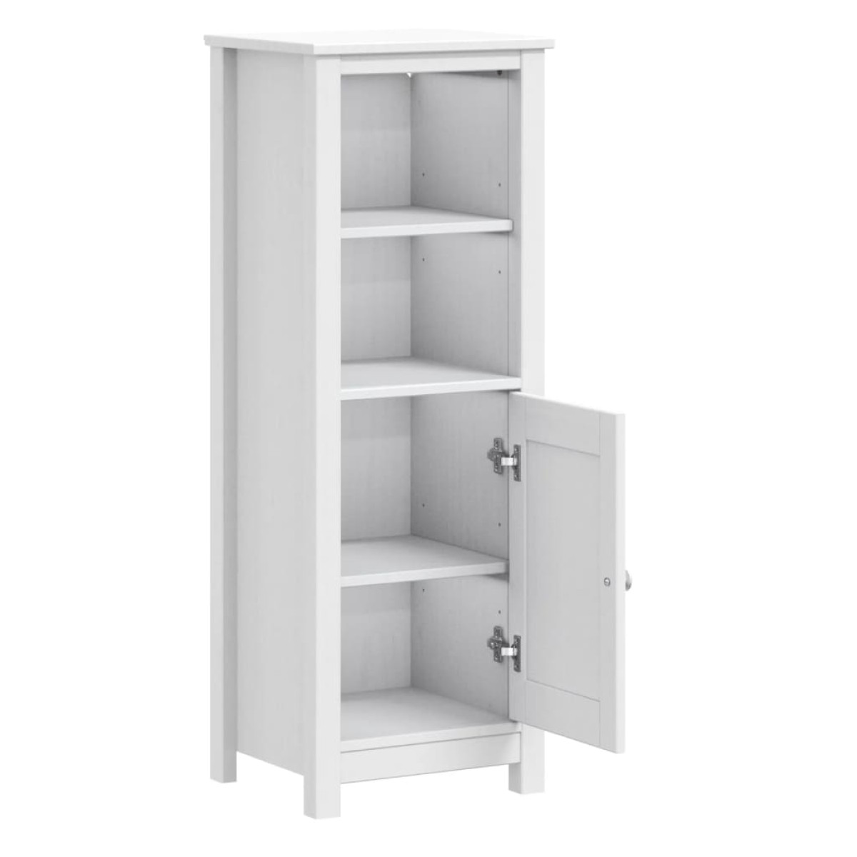 vidaXL Ντουλάπι Μπάνιου BERG Λευκό 40 x 34 x 110 εκ. Μασίφ Ξύλο Πεύκου
