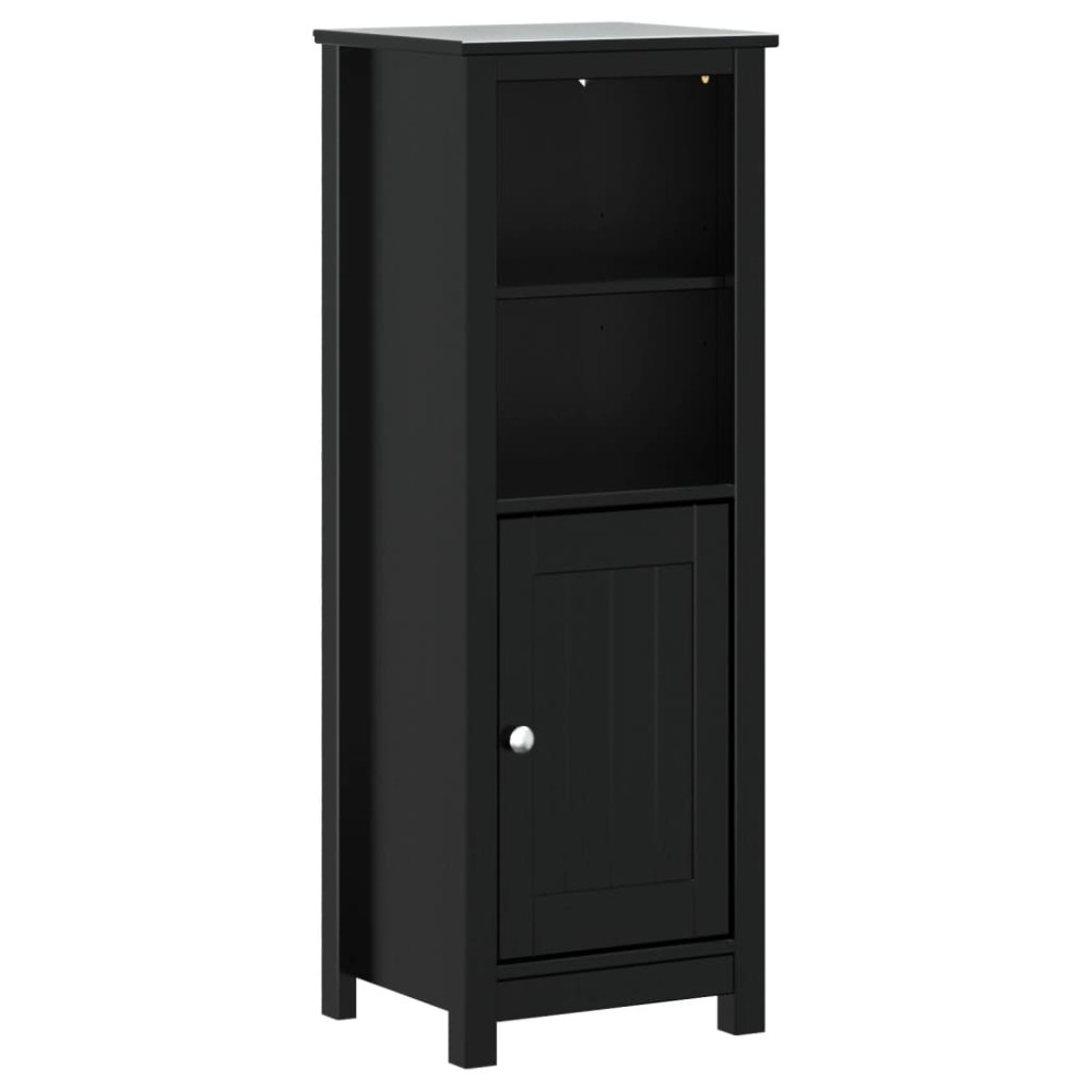 vidaXL Ντουλάπι Μπάνιου BERG Μαύρο 40 x 34 x 110 εκ. Μασίφ Ξύλο Πεύκου