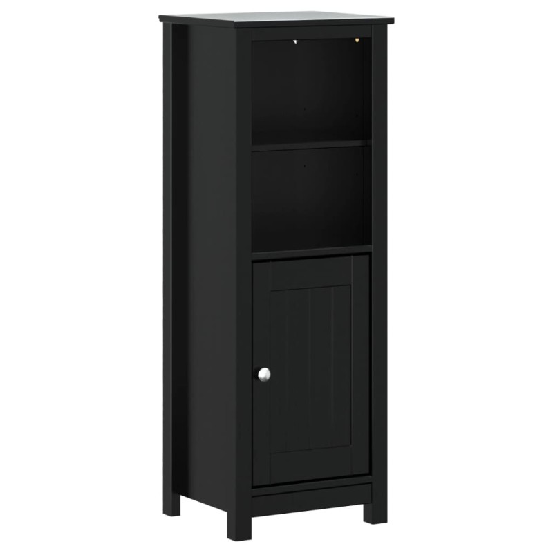 vidaXL Ντουλάπι Μπάνιου BERG Μαύρο 40 x 34 x 110 εκ. Μασίφ Ξύλο Πεύκου