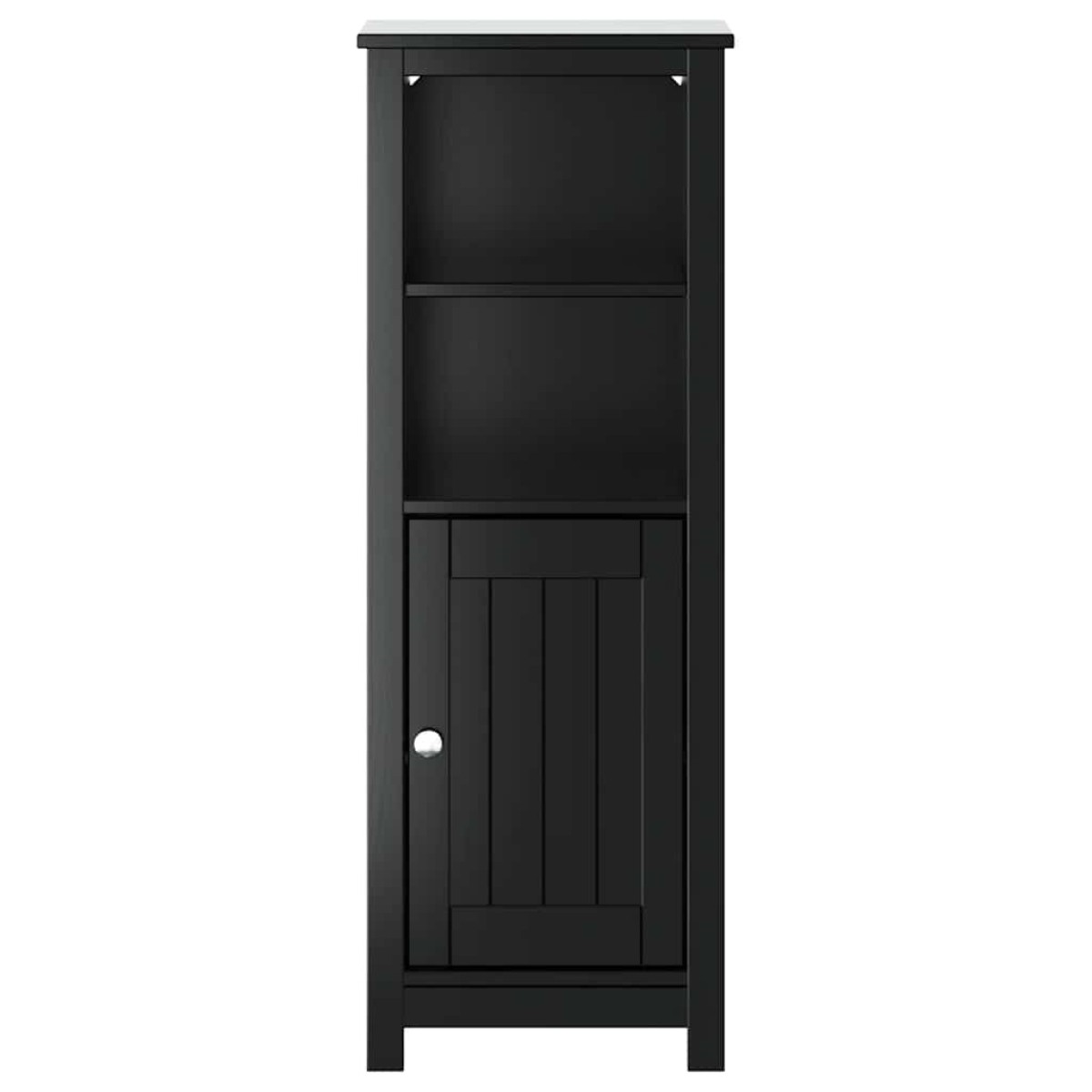 vidaXL Ντουλάπι Μπάνιου BERG Μαύρο 40 x 34 x 110 εκ. Μασίφ Ξύλο Πεύκου