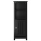 vidaXL Ντουλάπι Μπάνιου BERG Μαύρο 40 x 34 x 110 εκ. Μασίφ Ξύλο Πεύκου