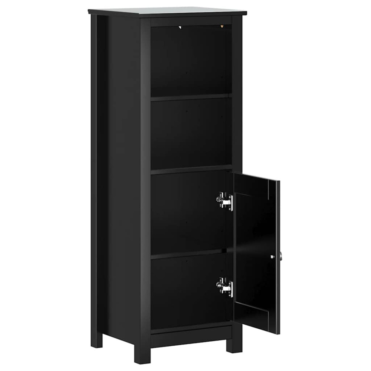 vidaXL Ντουλάπι Μπάνιου BERG Μαύρο 40 x 34 x 110 εκ. Μασίφ Ξύλο Πεύκου