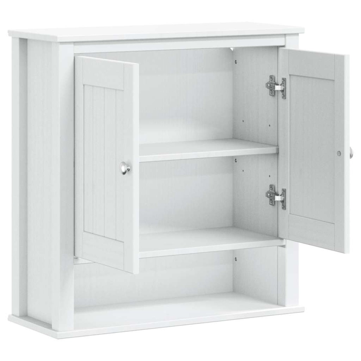 vidaXL Ντουλάπι Μπάνιου Επιτοίχιο BERG Λευκό 69,5x27x71,5εκ Μασίφ Ξύλο