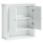 vidaXL Ντουλάπι Μπάνιου Επιτοίχιο BERG Λευκό 69,5x27x71,5εκ Μασίφ Ξύλο