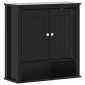 vidaXL Ντουλάπι Μπάνιου Επιτοίχιο BERG Μαύρο 69,5x27x71,5εκ Μασίφ Ξύλο