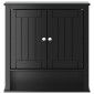 vidaXL Ντουλάπι Μπάνιου Επιτοίχιο BERG Μαύρο 69,5x27x71,5εκ Μασίφ Ξύλο