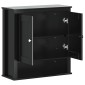 vidaXL Ντουλάπι Μπάνιου Επιτοίχιο BERG Μαύρο 69,5x27x71,5εκ Μασίφ Ξύλο