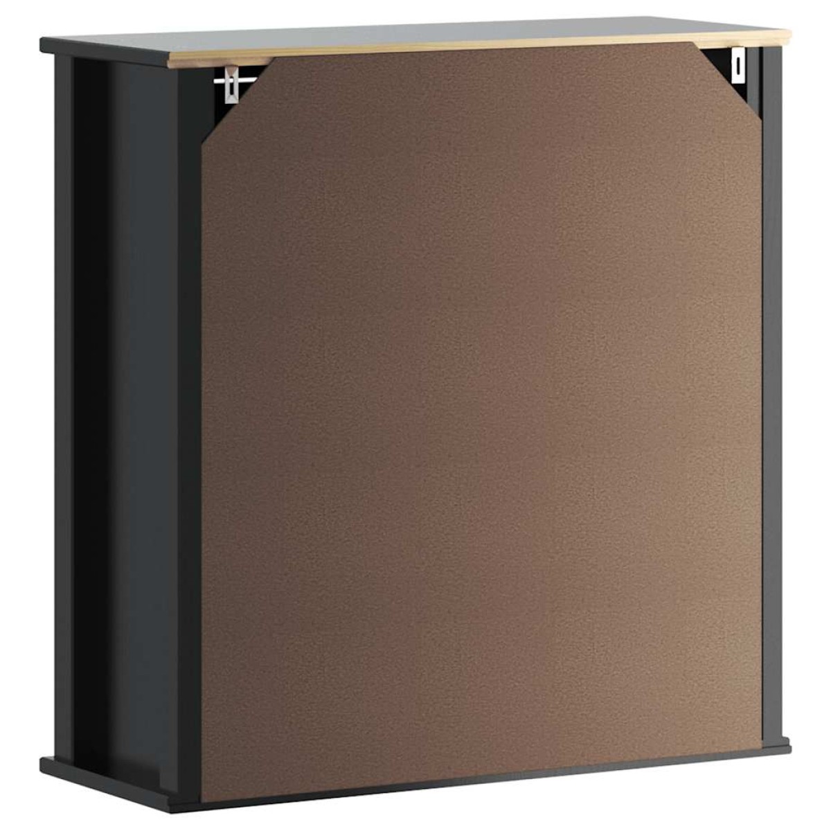 vidaXL Ντουλάπι Μπάνιου Επιτοίχιο BERG Μαύρο 69,5x27x71,5εκ Μασίφ Ξύλο