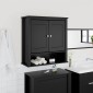 vidaXL Ντουλάπι Μπάνιου Επιτοίχιο BERG Μαύρο 69,5x27x71,5εκ Μασίφ Ξύλο
