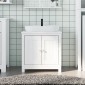 vidaXL Ντουλάπι Νιπτήρα BERG Λευκό 60 x 34 x 59 εκ. Μασίφ Ξύλο Πεύκου