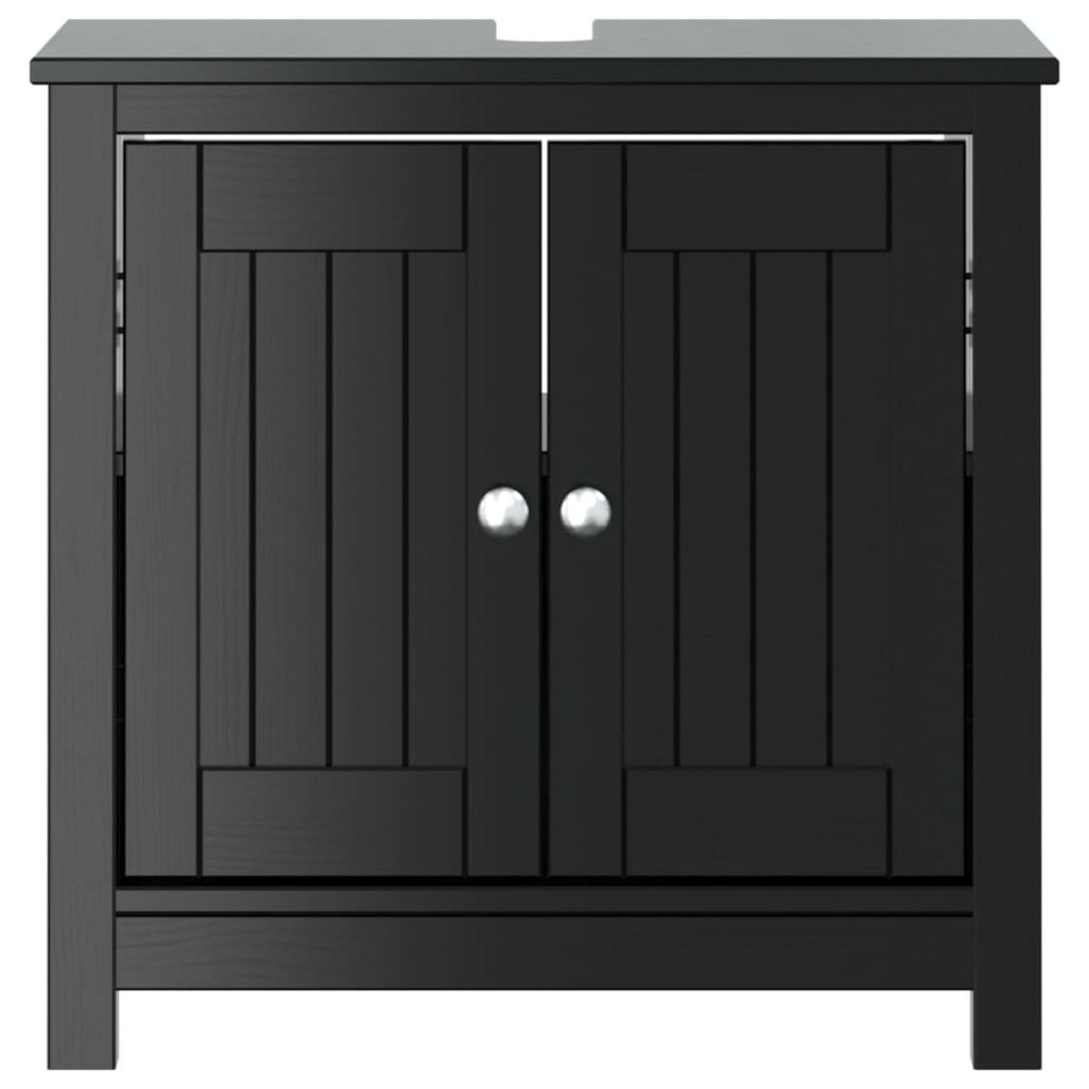 vidaXL Ντουλάπι Νιπτήρα BERG Μαύρο 60 x 34 x 59 εκ. Μασίφ Ξύλο Πεύκου