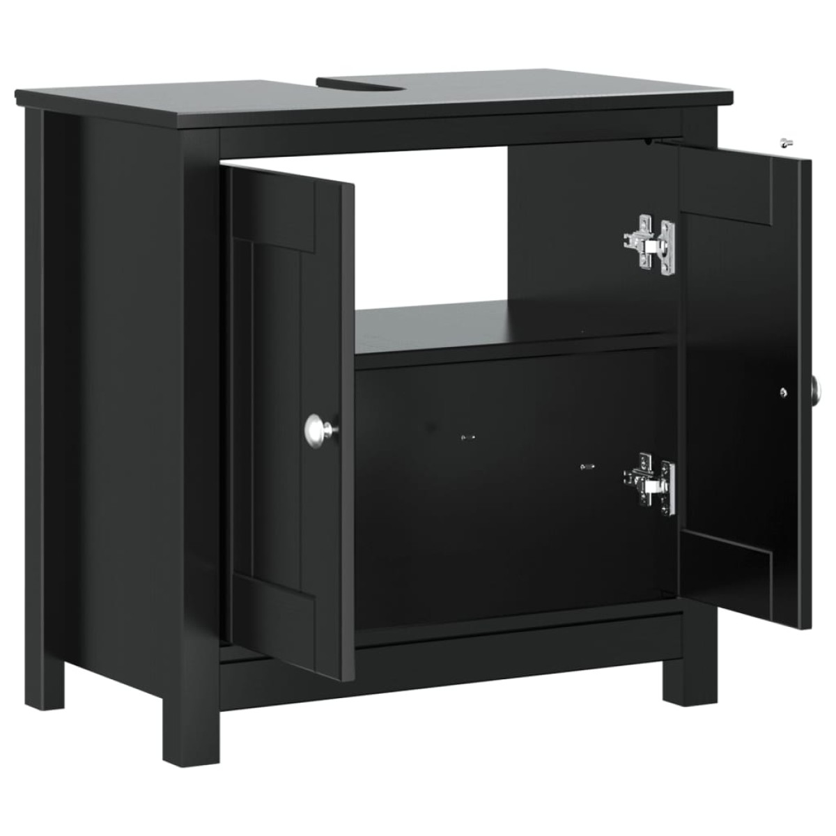 vidaXL Ντουλάπι Νιπτήρα BERG Μαύρο 60 x 34 x 59 εκ. Μασίφ Ξύλο Πεύκου