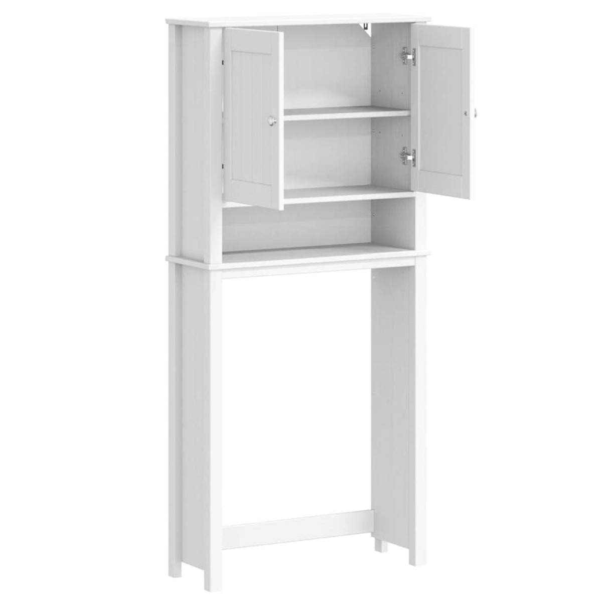 vidaXL Ντουλάπι Πλυντηρίου BERG Λευκό 76x27x164,5 εκ. από Μασίφ Ξύλο