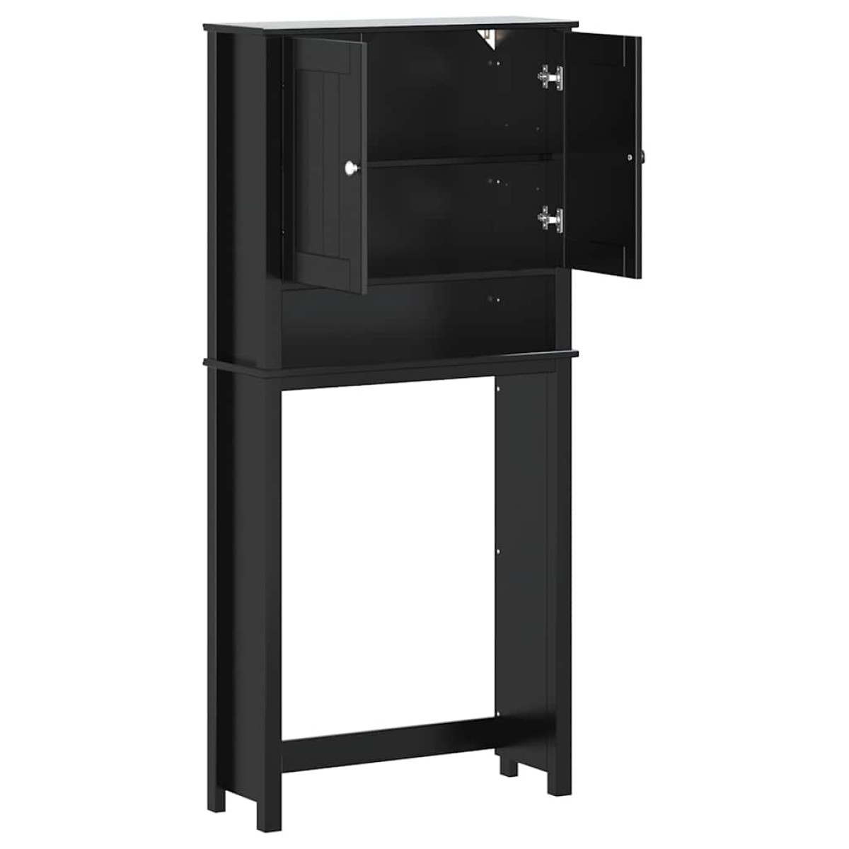 vidaXL Ντουλάπι Πλυντηρίου BERG Μαύρο 76x27x164,5 εκ. από Μασίφ Ξύλο