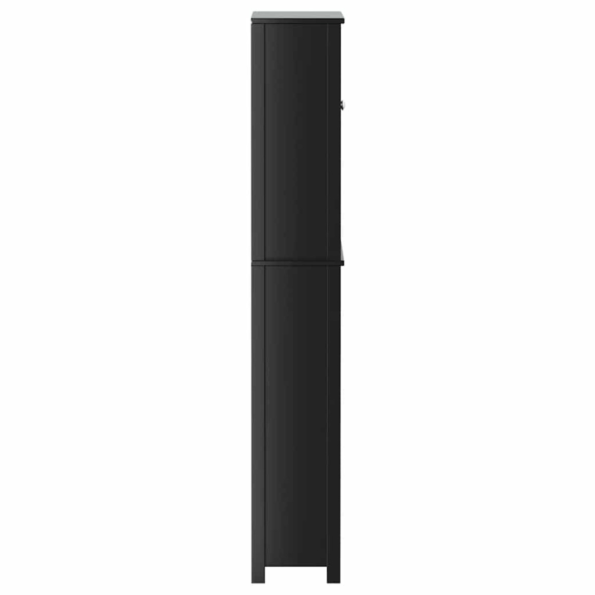 vidaXL Ντουλάπι Πλυντηρίου BERG Μαύρο 76x27x164,5 εκ. από Μασίφ Ξύλο