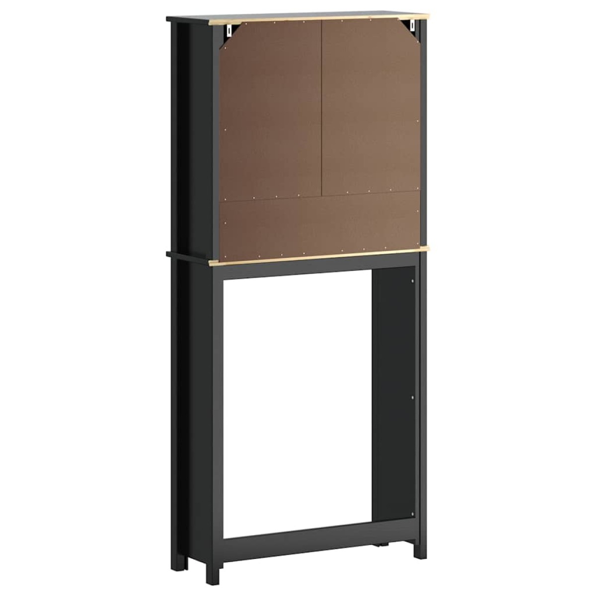 vidaXL Ντουλάπι Πλυντηρίου BERG Μαύρο 76x27x164,5 εκ. από Μασίφ Ξύλο