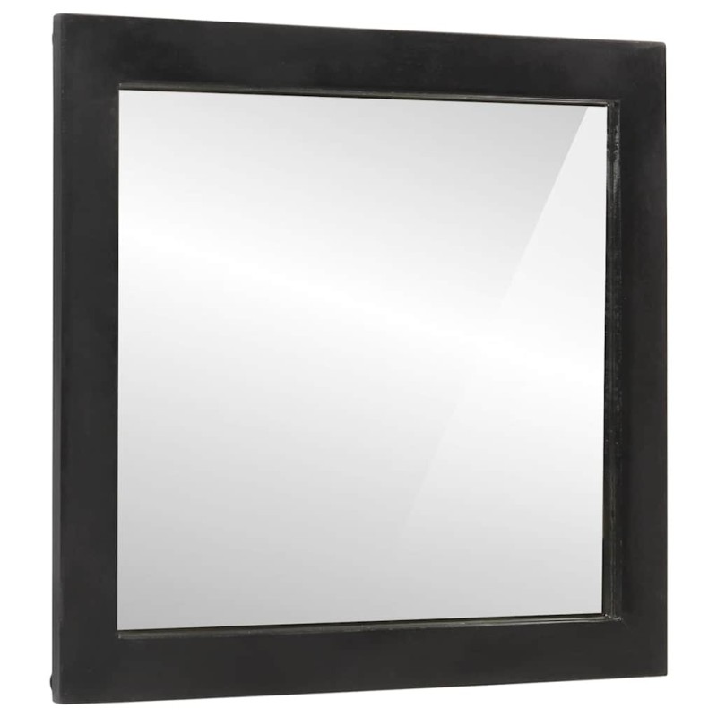 vidaXL Καθρέφτης Μπάνιου 55x1x60 εκ. από Γυαλί και Μασίφ Ξύλο Μάνγκο