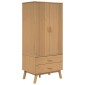 vidaXL Ντουλάπα OLDEN Καφέ 76,5 x 53 x 172 εκ. από Μασίφ Ξύλο Πεύκου