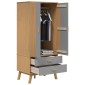 vidaXL Ντουλάπα OLDEN Γκρι & Καφέ 76,5x53x172 εκ. Μασίφ Ξύλο Πεύκου