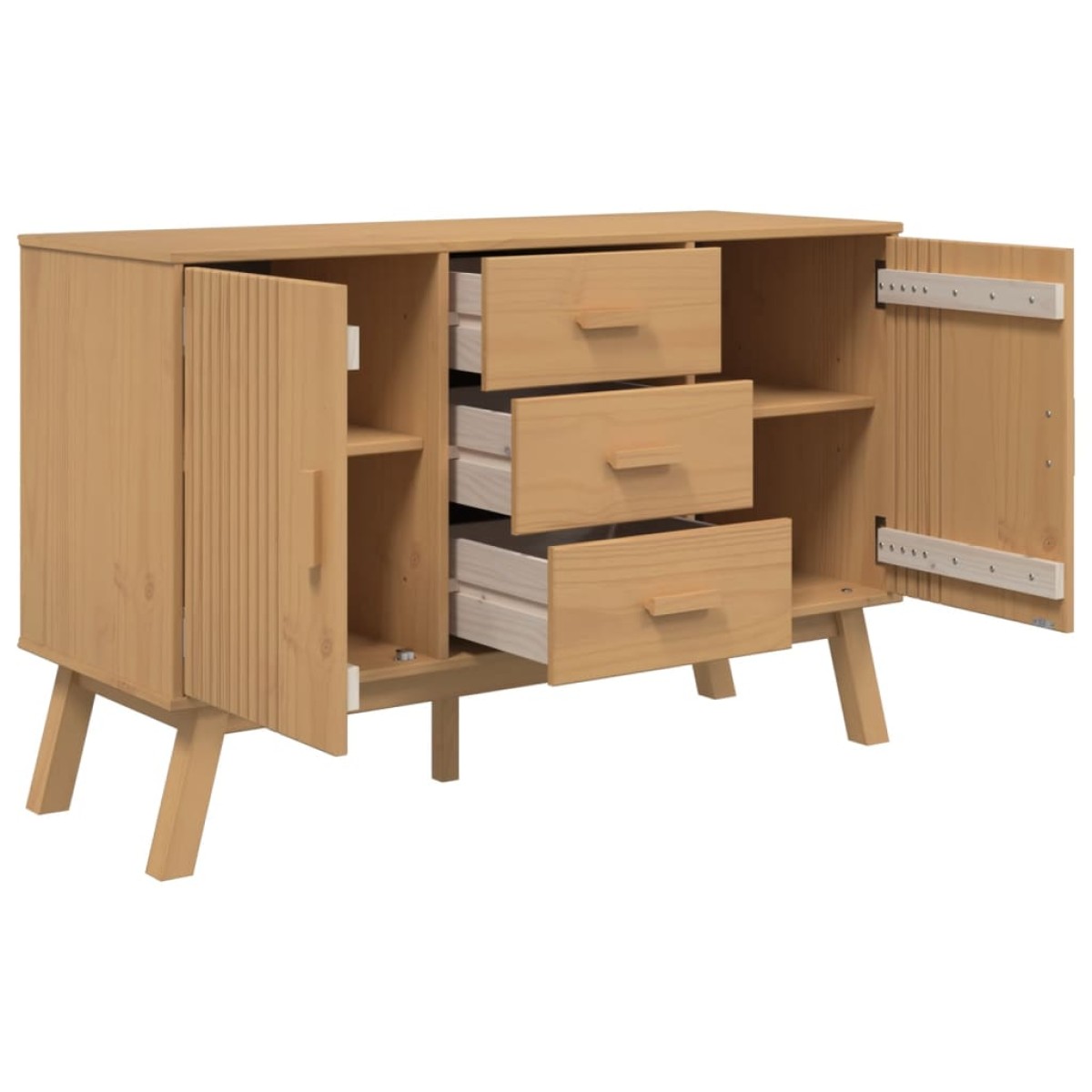 vidaXL Μπουφές OLDEN Καφέ 114 x 43 x 73,5 εκ. από Μασίφ Ξύλο Πεύκου