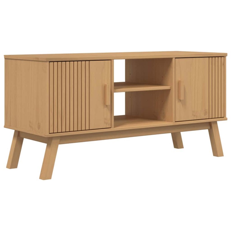 vidaXL Έπιπλο Τηλεόρασης OLDEN Καφέ 114x43x57 εκ. Μασίφ Ξύλο Πεύκου