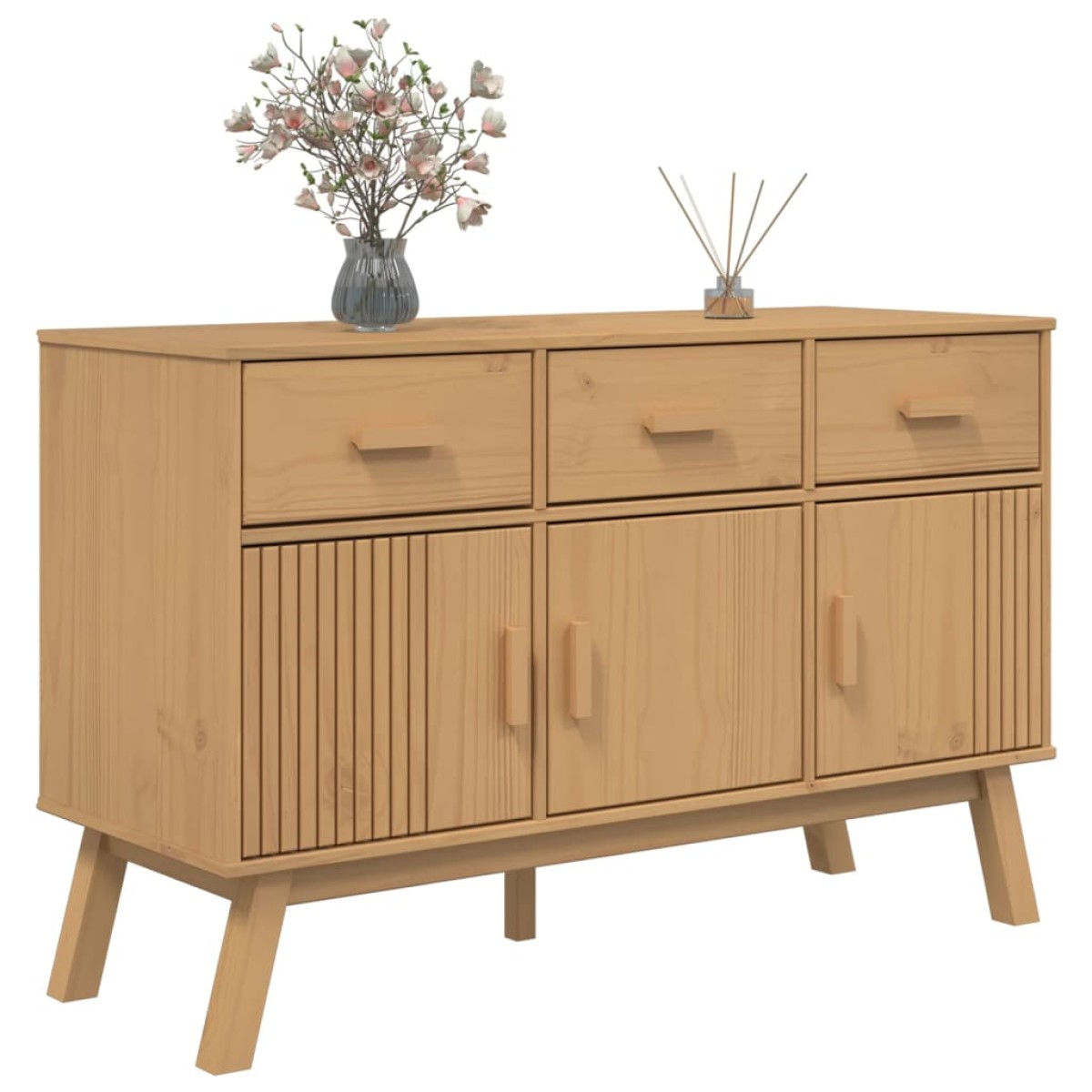 vidaXL Μπουφές OLDEN Καφέ 114 x 43 x 73,5 εκ. από Μασίφ Ξύλο Πεύκου