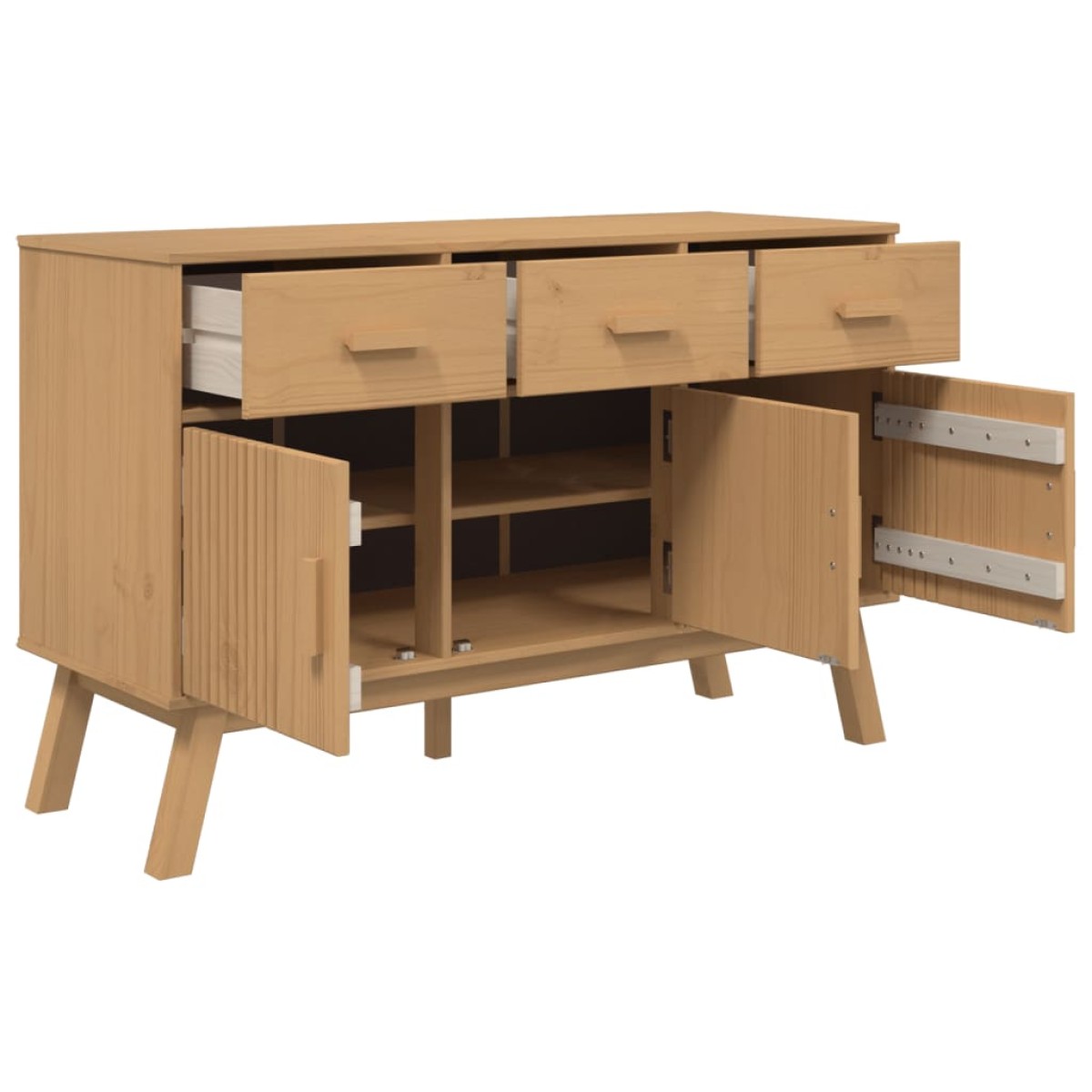 vidaXL Μπουφές OLDEN Καφέ 114 x 43 x 73,5 εκ. από Μασίφ Ξύλο Πεύκου