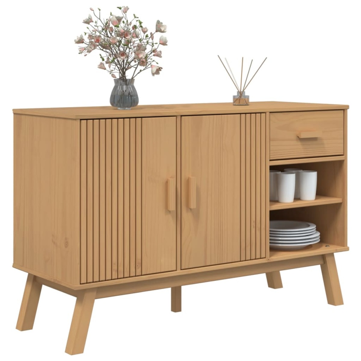 vidaXL Μπουφές OLDEN Καφέ 114 x 43 x 73,5 εκ. από Μασίφ Ξύλο Πεύκου