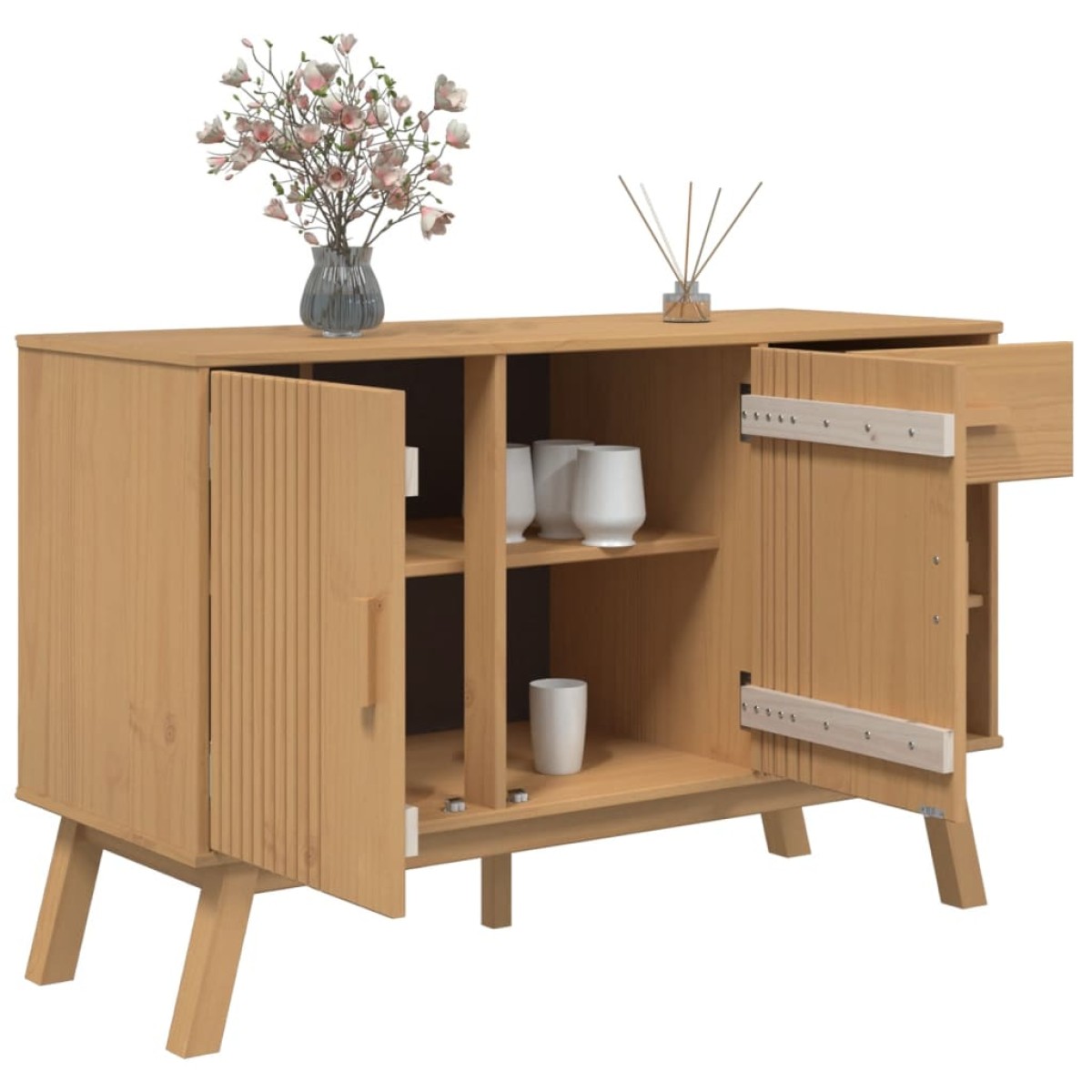 vidaXL Μπουφές OLDEN Καφέ 114 x 43 x 73,5 εκ. από Μασίφ Ξύλο Πεύκου