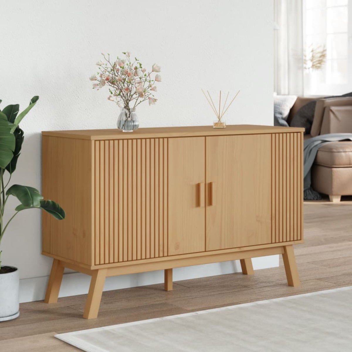 vidaXL Μπουφές OLDEN Καφέ 114 x 43 x 73,5 εκ. από Μασίφ Ξύλο Πεύκου